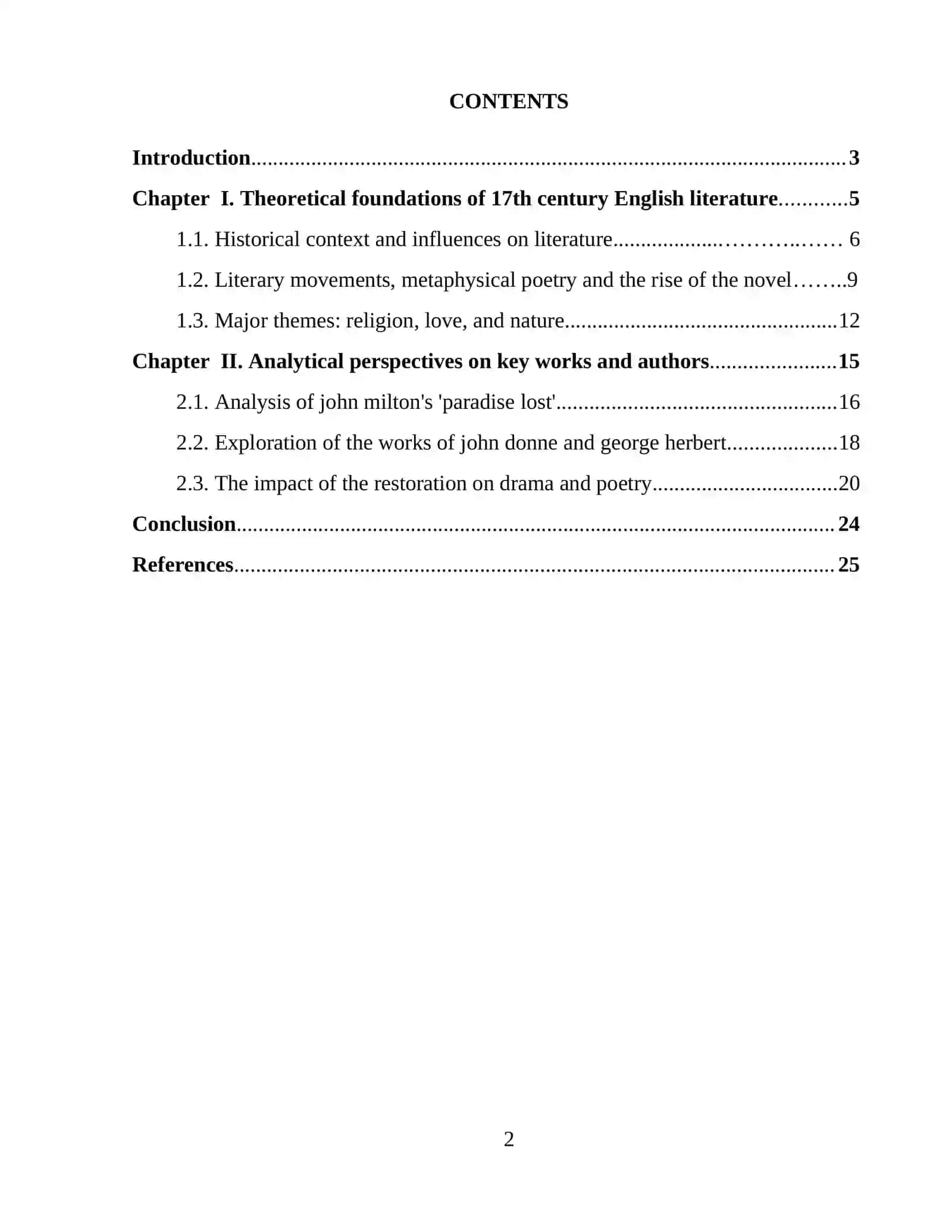 English literature of the 17th century 2