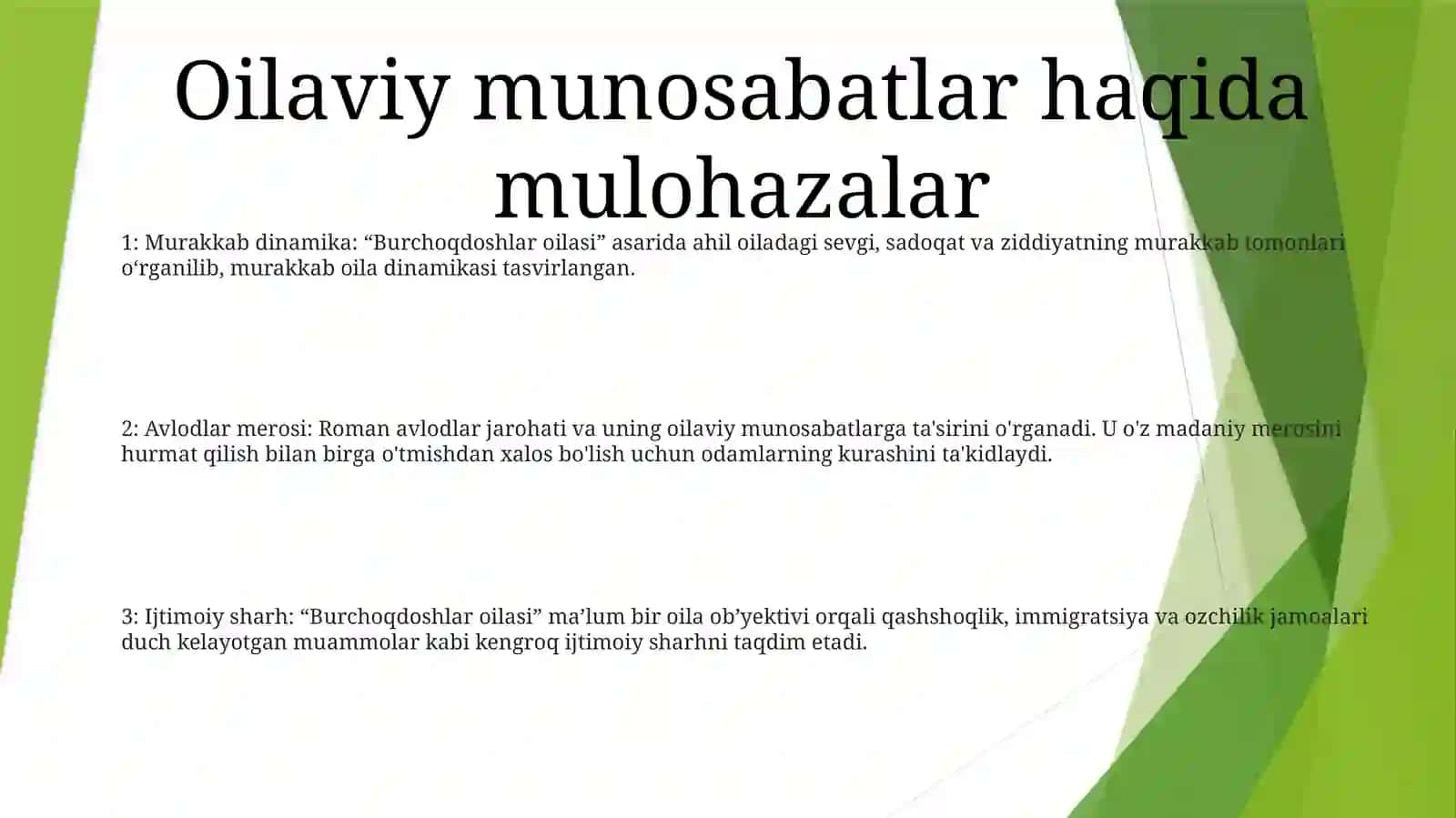 Burchoqdoshlar Oilasi 2