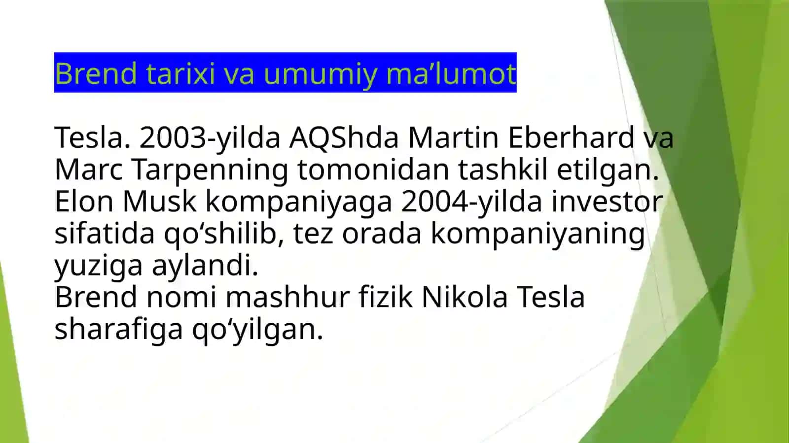 TESLA kompaniyasi 2