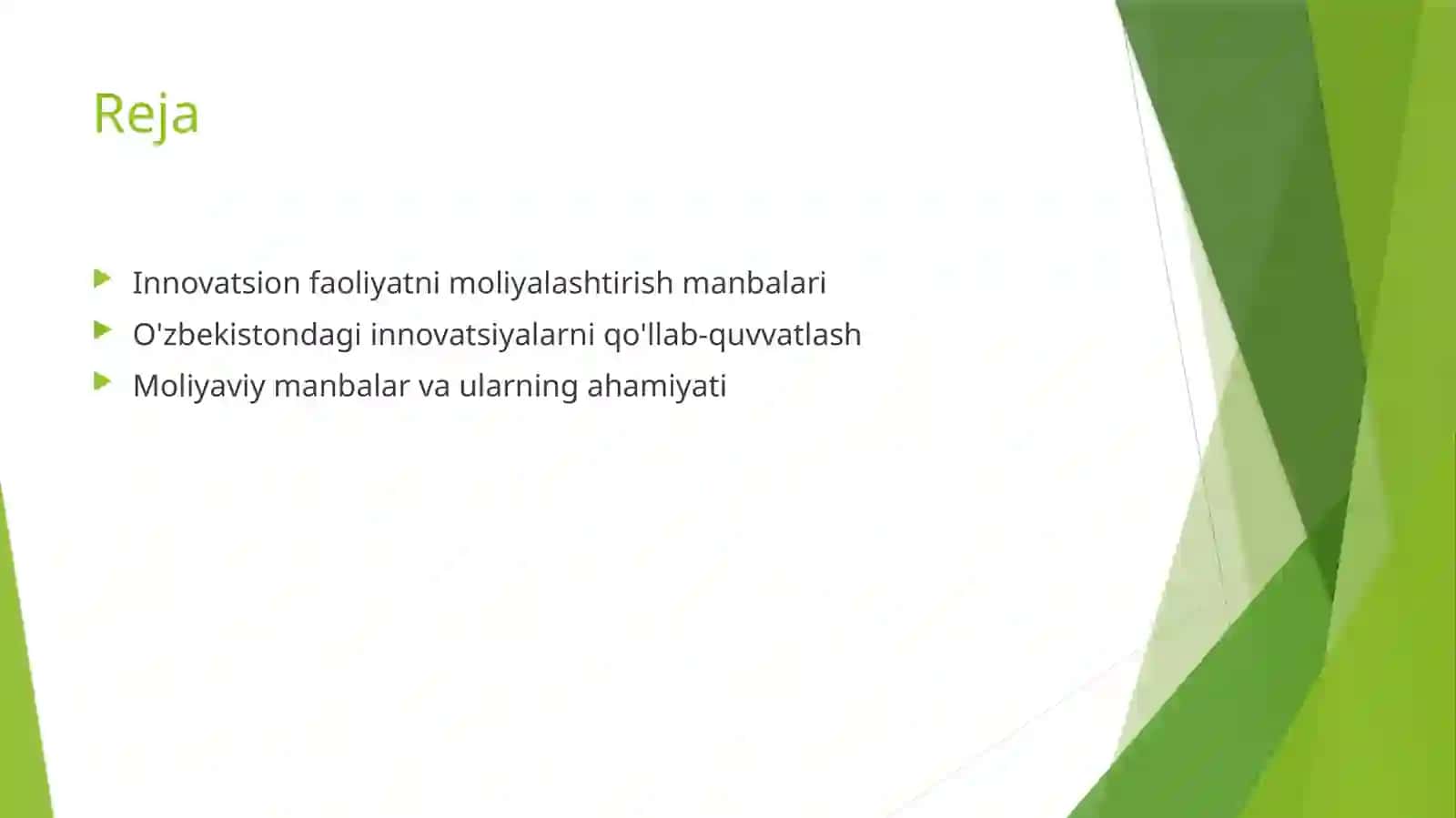 Innovatsion faoliyatni moliyalashtirish manbalari 2