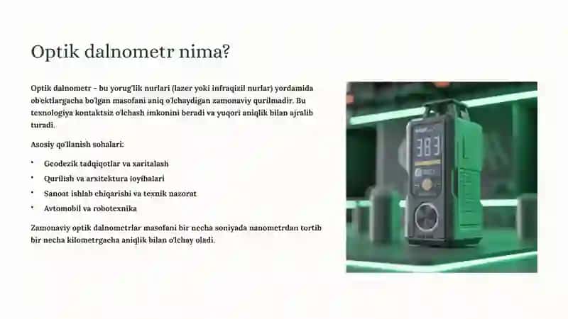 Optik dalnometrlar: Tuzilishi va Masofalarni O'lchash Aniqligi 2