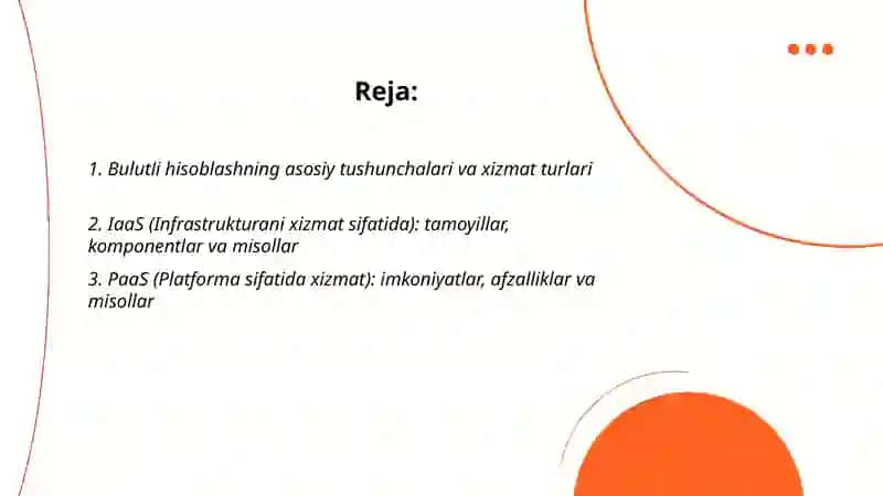 Bulutli tizimlar va xizmatlar 2