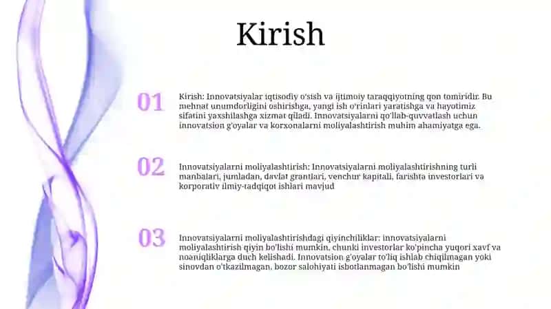 Innovatsiyalarni Moliyalashtirish 2
