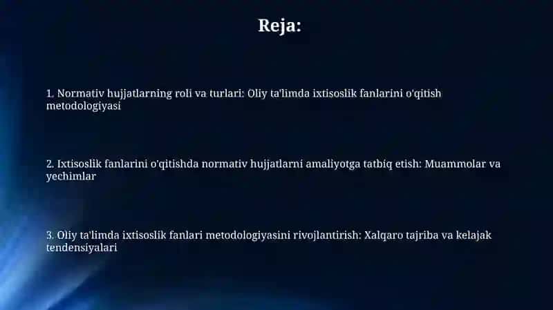 Normativ hujjatlarning roli va turlari 2