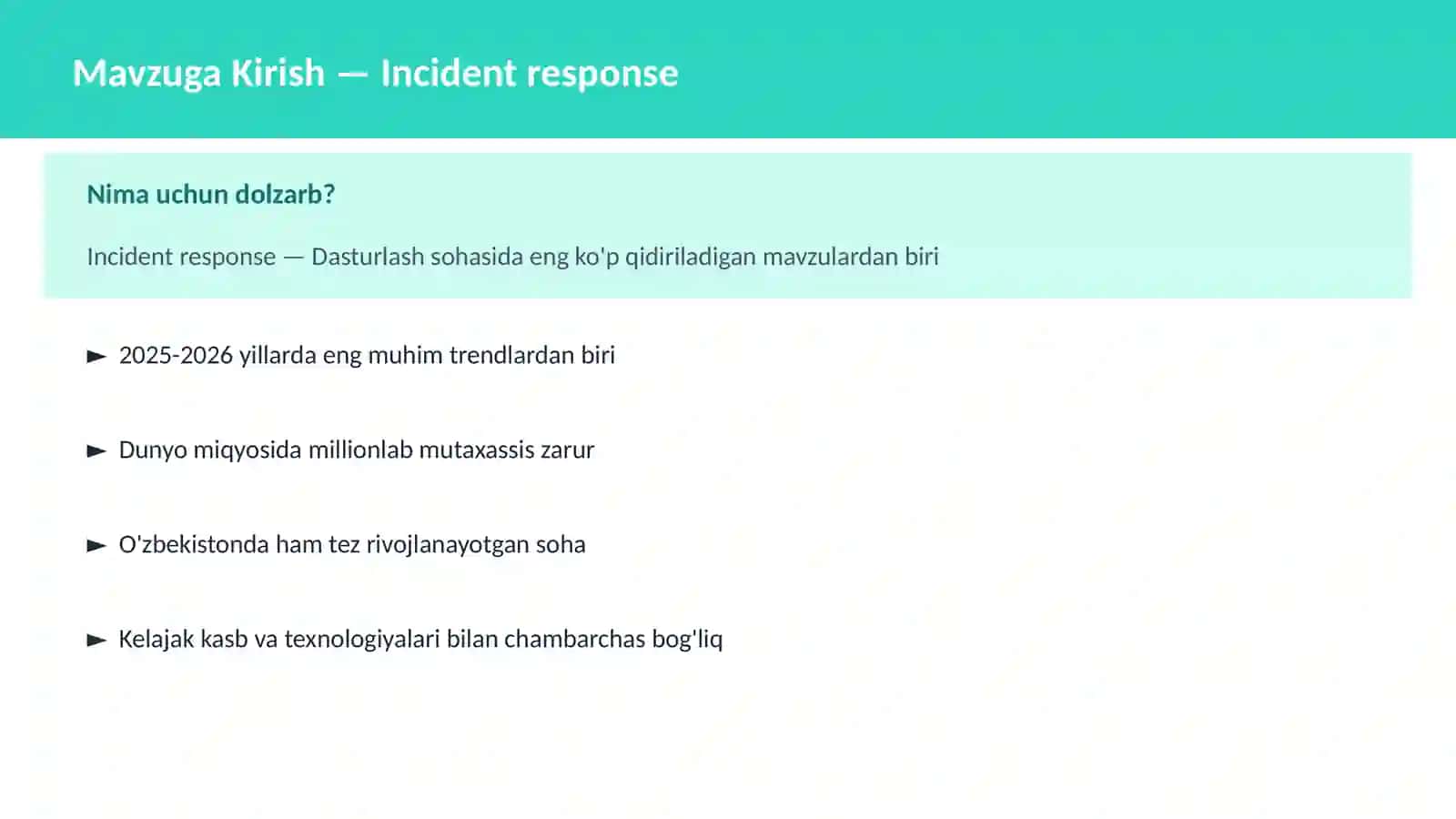 Incident response 2
