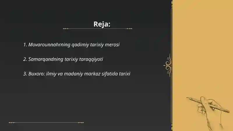 Movarounnahrning qadimiy tarixiy merosi 2