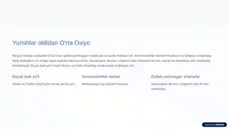 Mo'g'ullar sulolasining O'rta Osiyoga harbiy yurishlari 2