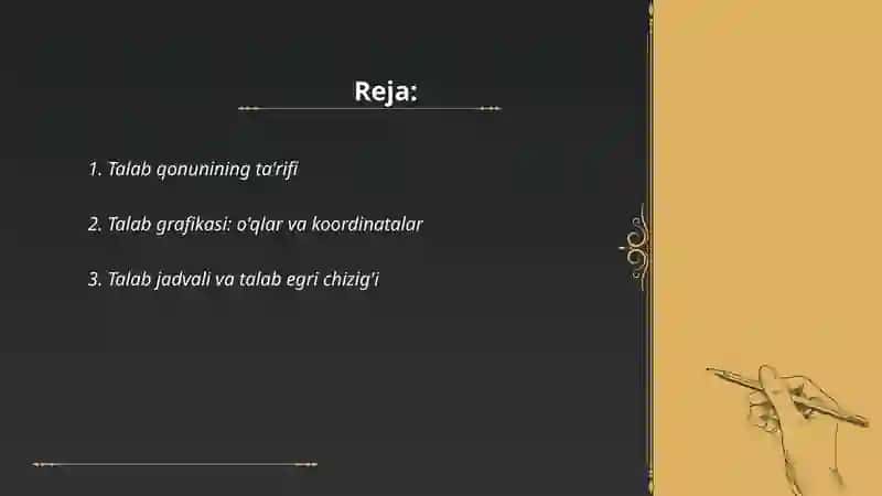 Talab qonuni va uning grafik ifodasi 2