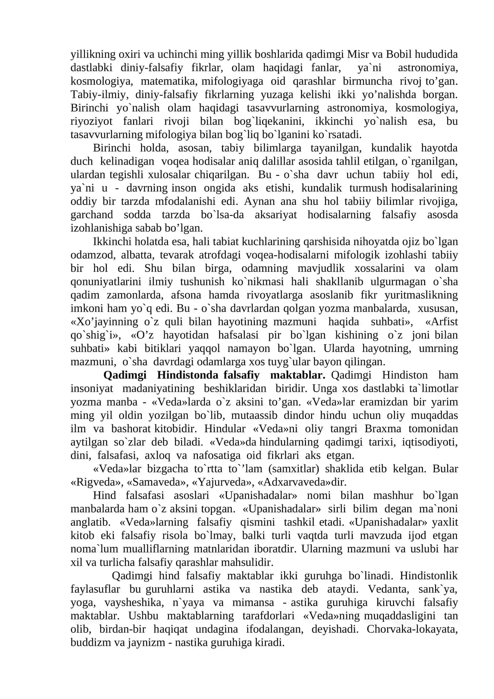 Falsafiy tafakkur taraqqiyoti bosqichlari: Sharq falsafasi (2 soat) 2