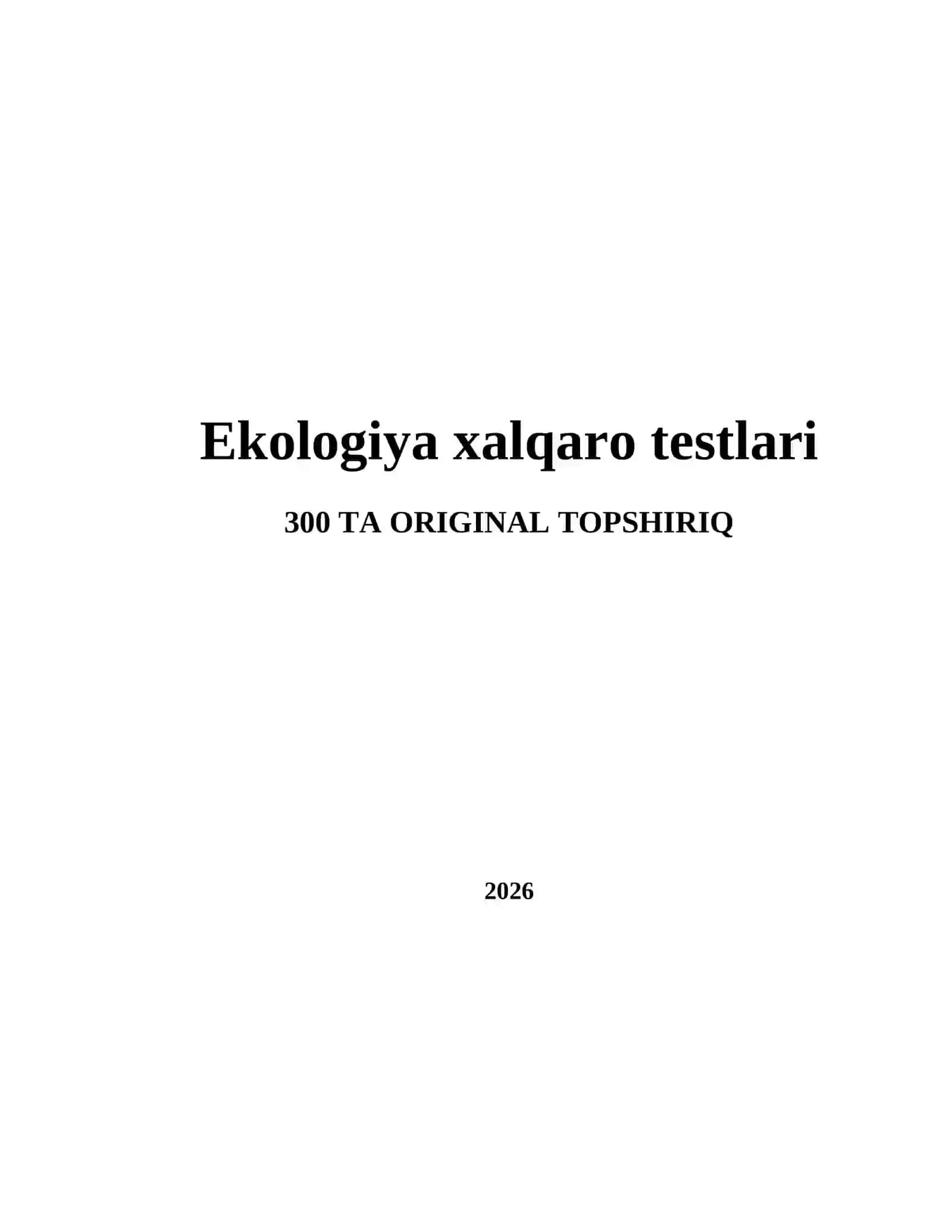 Ekologiya xalqaro testlari 2