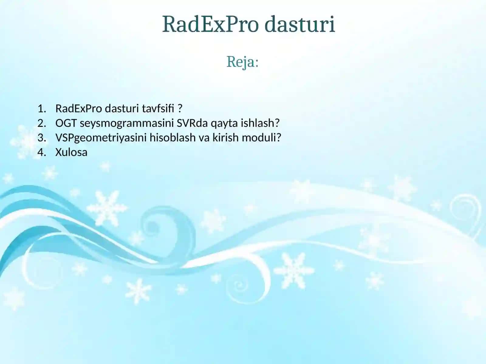 RadExPro dasturi 2