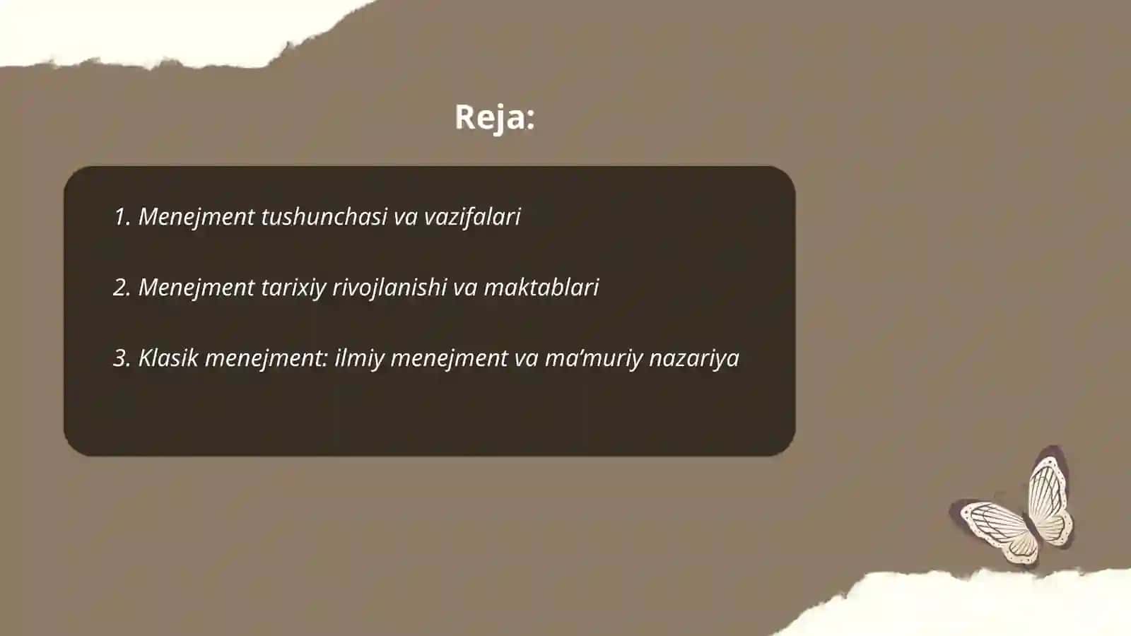 Menejmentning nazariy asoslari 2