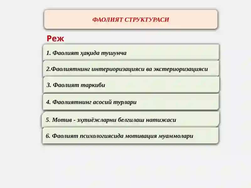 Фаолият Структураси 2