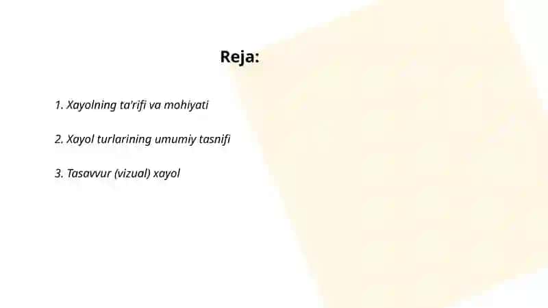 Xayol va uning turlari 2