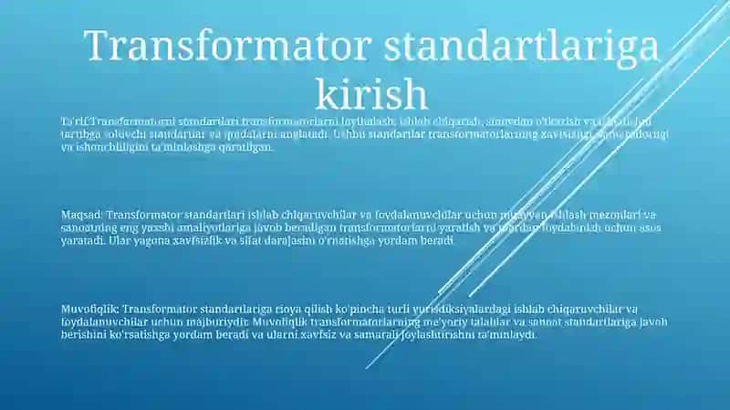 Transfarmatorni Standartlari 2