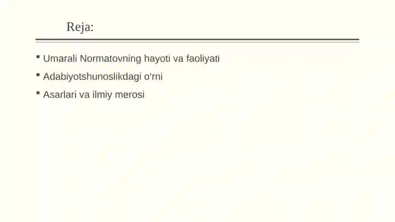 Umarali Normatov  ijodi va hayoti 2