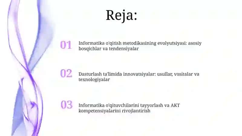 Informatika fanini o'qitish metodikasi tarixi 2