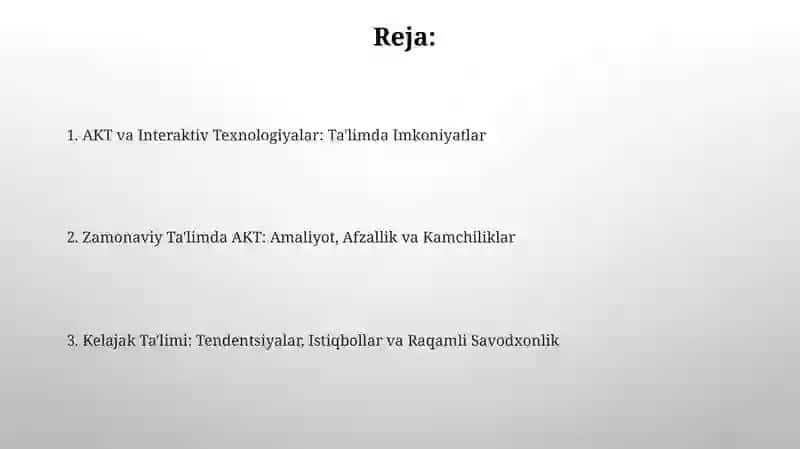 AKT va Interaktiv Texnologiyalar: Ta'limda Imkoniyatlar 2