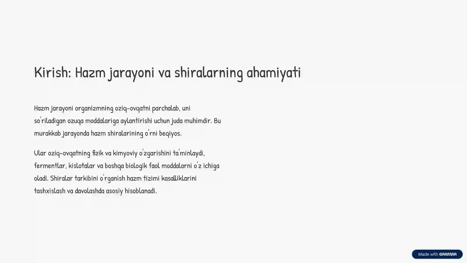 Hazm tizimi shiralari 2