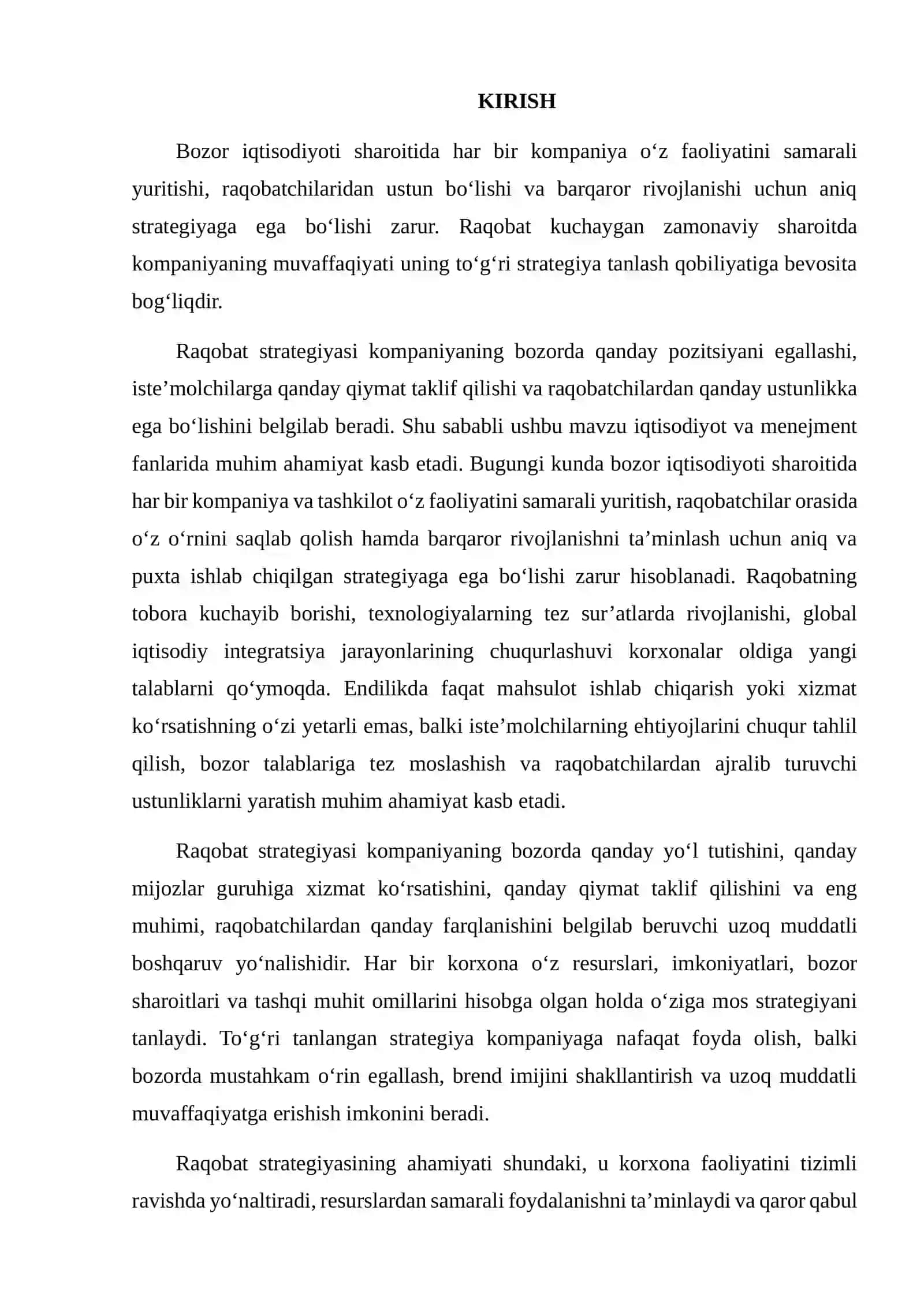Raqobat Strategiyasini Tanlash 2