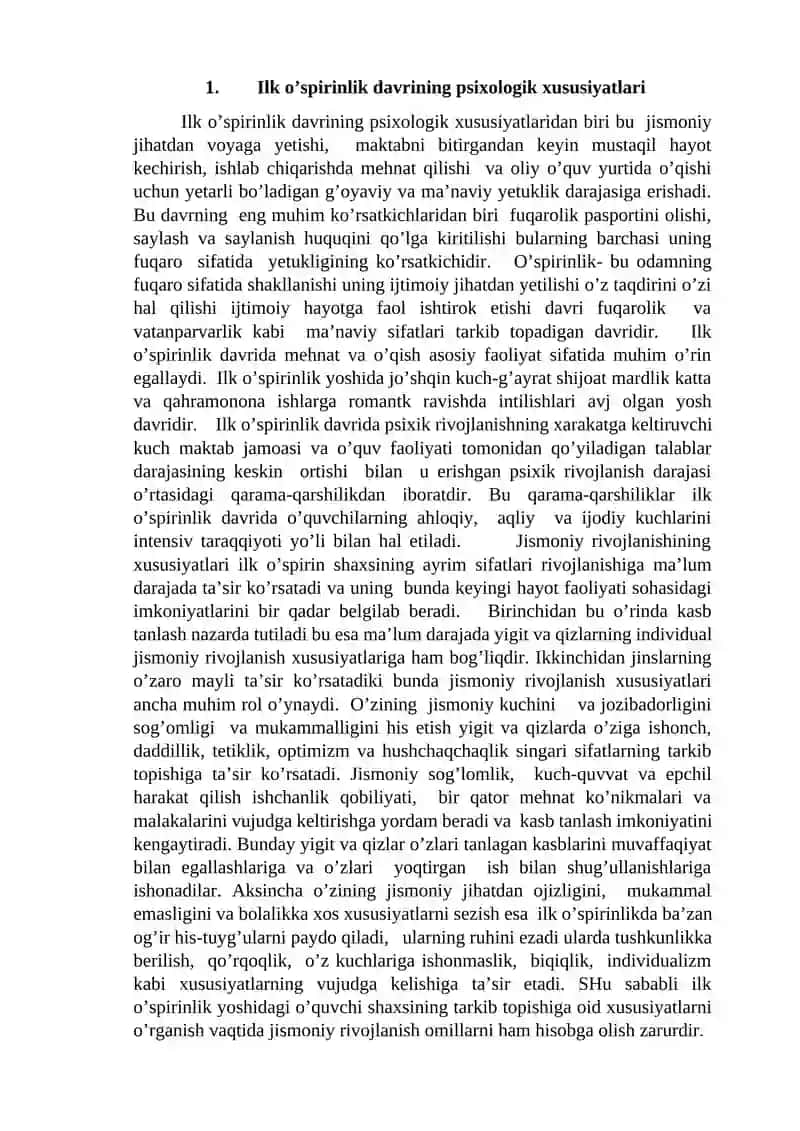O’spirinlik davri 2