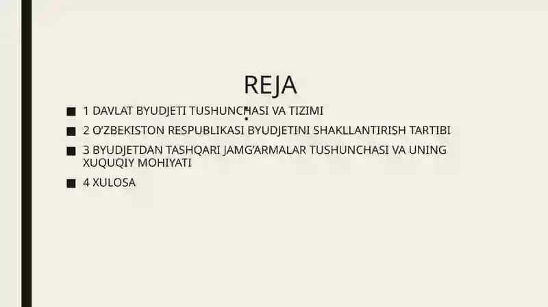 O'zbekiston Respublikasi byudjetining tuzilishi 2