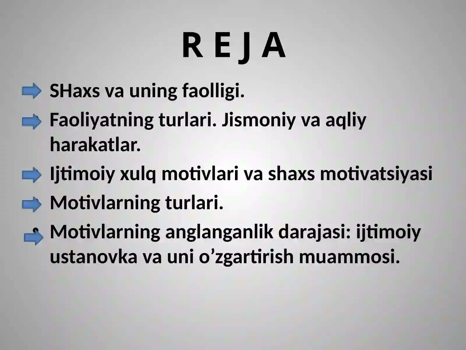 SHAXSNING FAOLLIGI. FAOLIYAT TURLARI 2