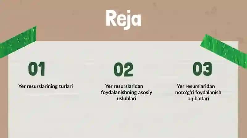 Yer resusrlaridan foydalanish uslublari 2