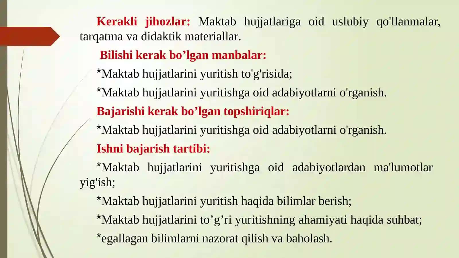 MAKTAB HUJJATLARINI O'RGANISH 2