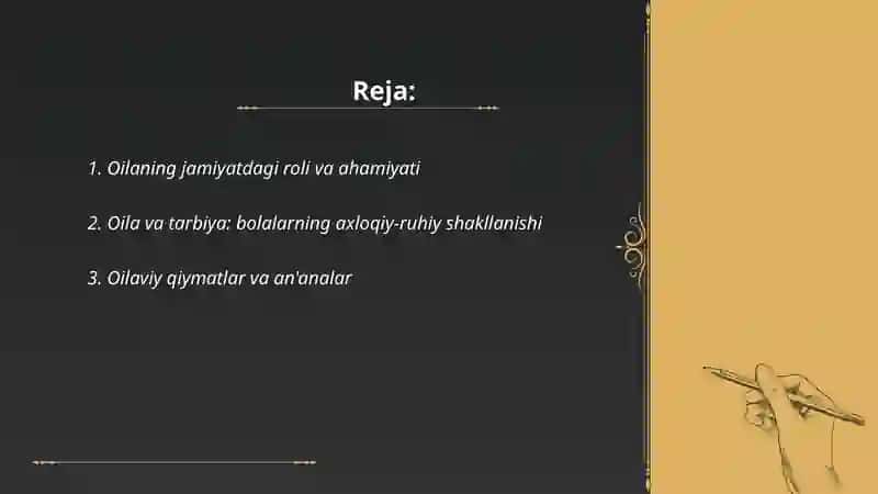 Oil jamiyatning asosiy bo'g'ini 2