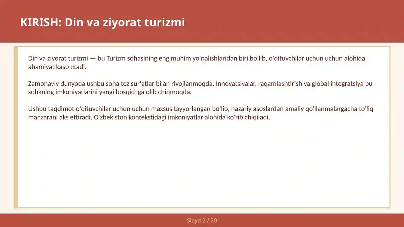 DIN VA ZIYORAT TURIZMI 2