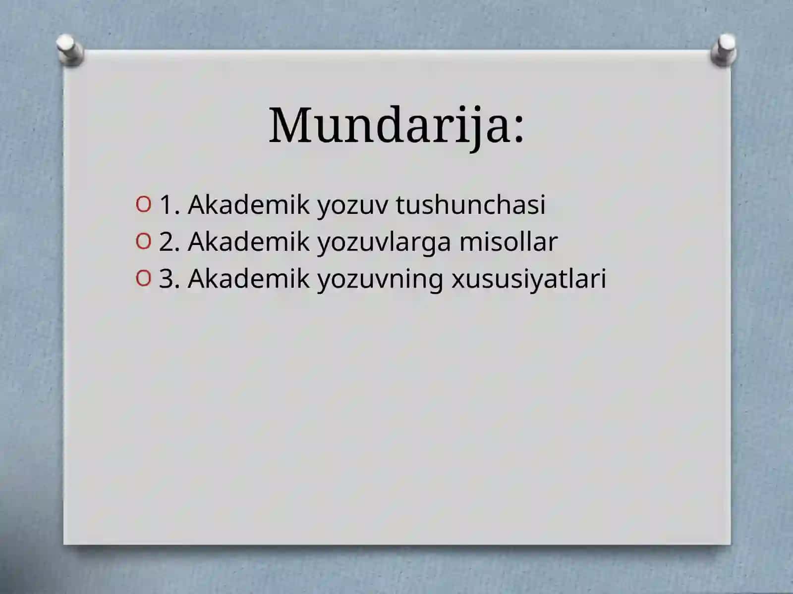 Akademik yozuv tushunchasi 2