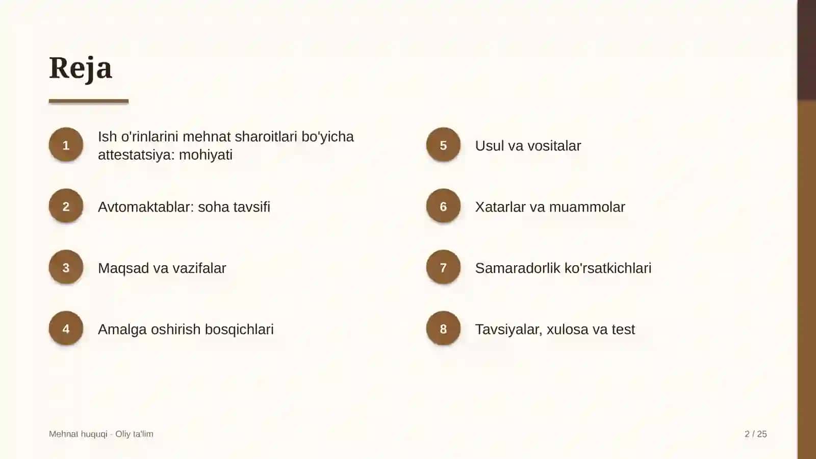 avtomaktablarda ish o'rinlarini mehnat sharoitlari bo'yicha attestatsiyadan o'tkazish 3339 2