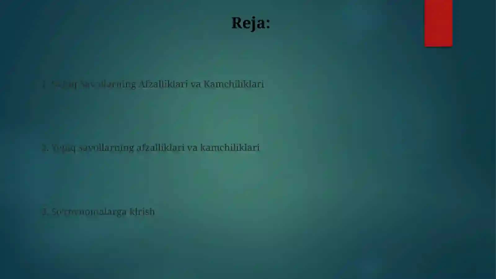 Yopiq savollarning kamchiliklari 2