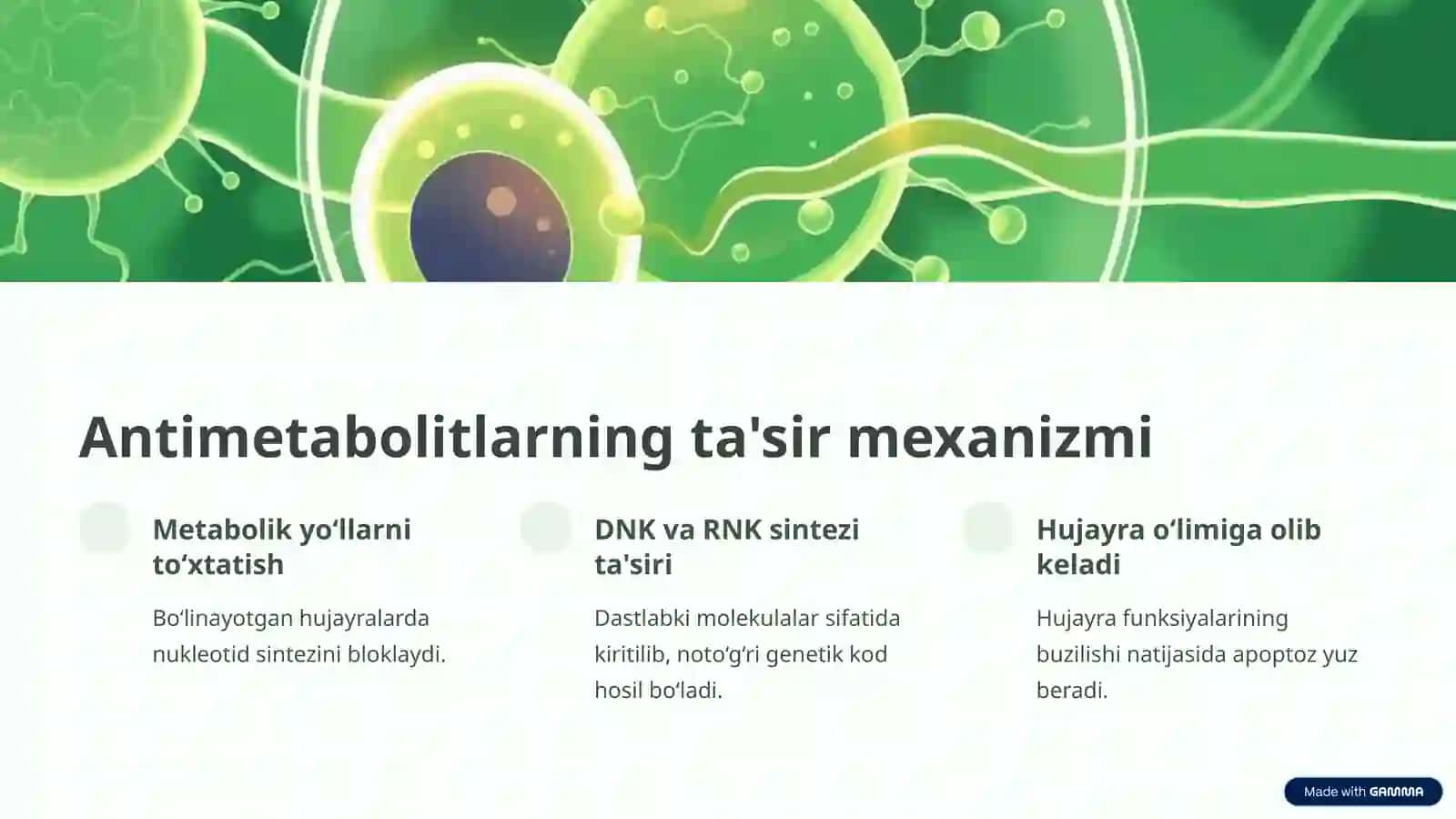 Antimetabolitlar: Kirish 2