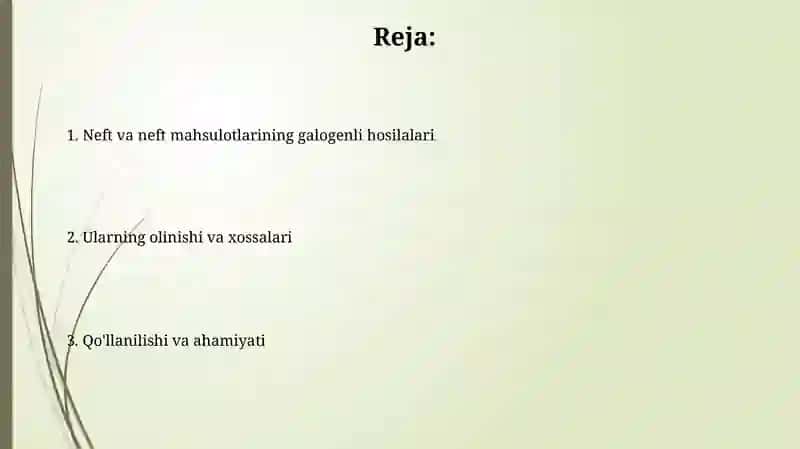 Galogenli neft mahsulotlarining ekologik xavfsizligi 2