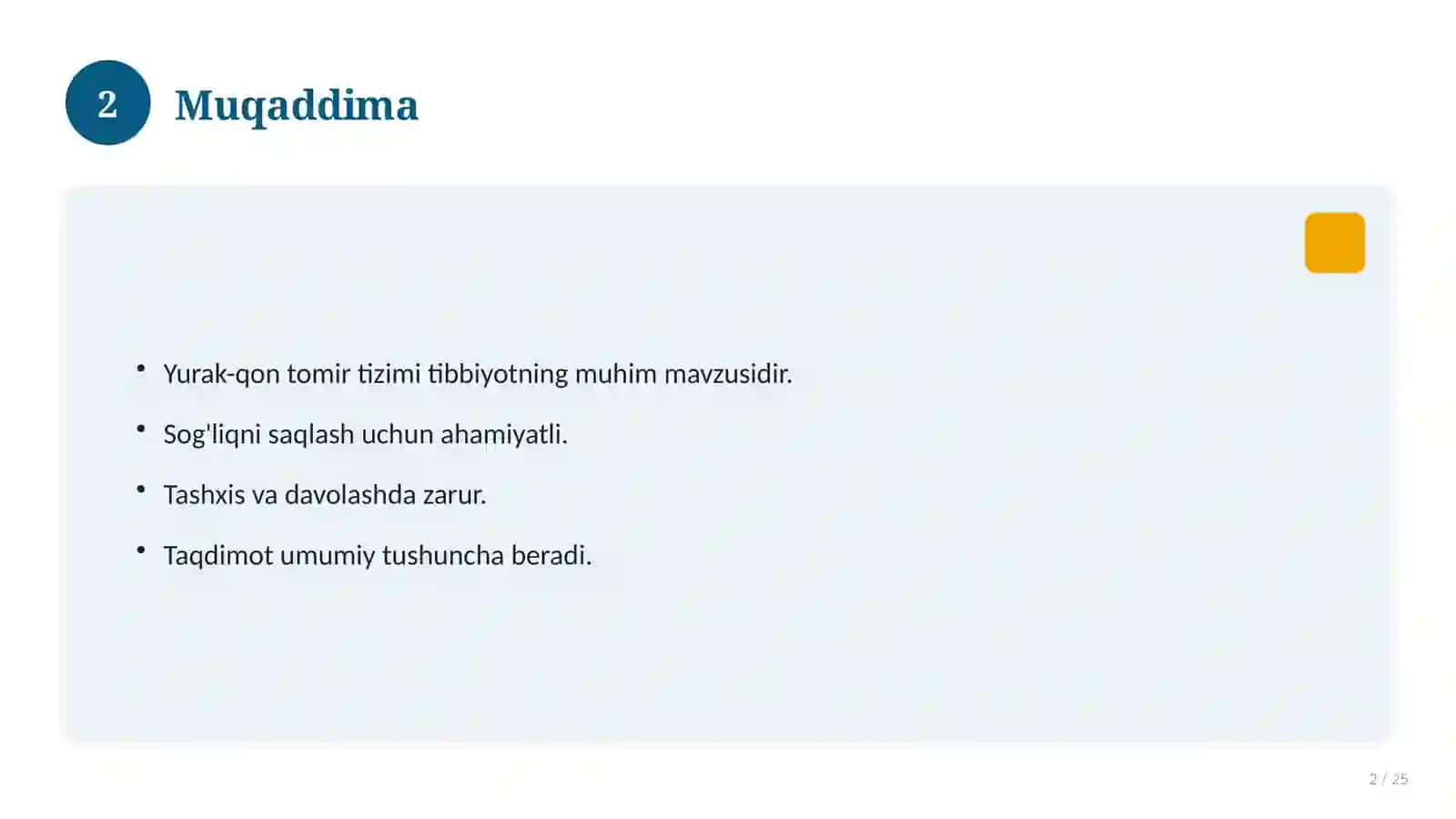 Yurak-qon tomir tizimi 2