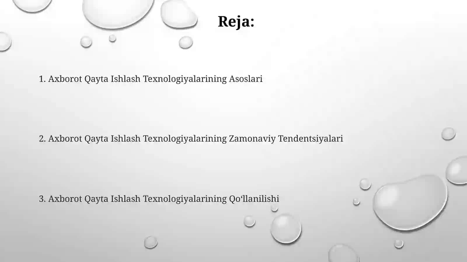 Axborotlarni qayta ishlash texnologiyasi 2