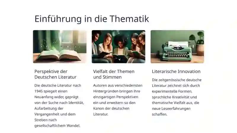 Deutsche Zeitgenössische Literatur 2
