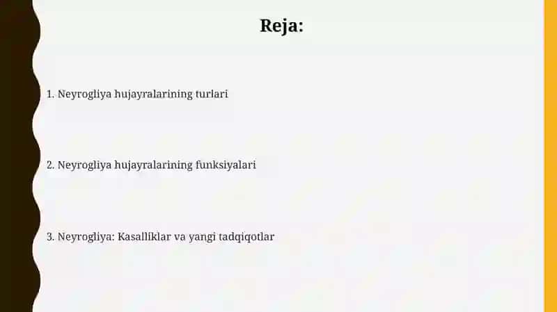 Neyrogliya hujayralarining xillari va funksiyalari 2