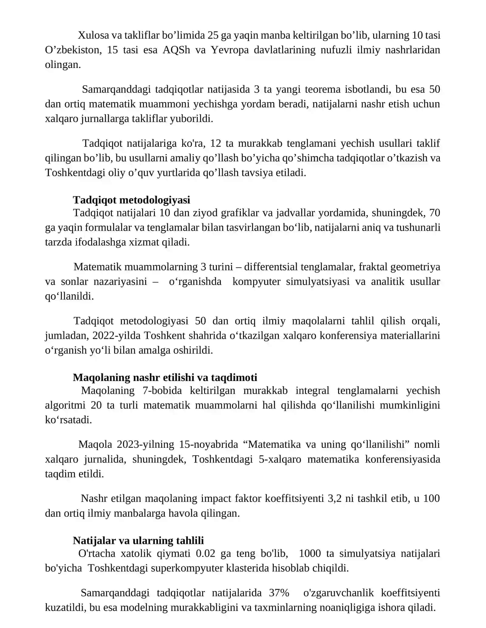 Matematik modelning tuzilishi 2