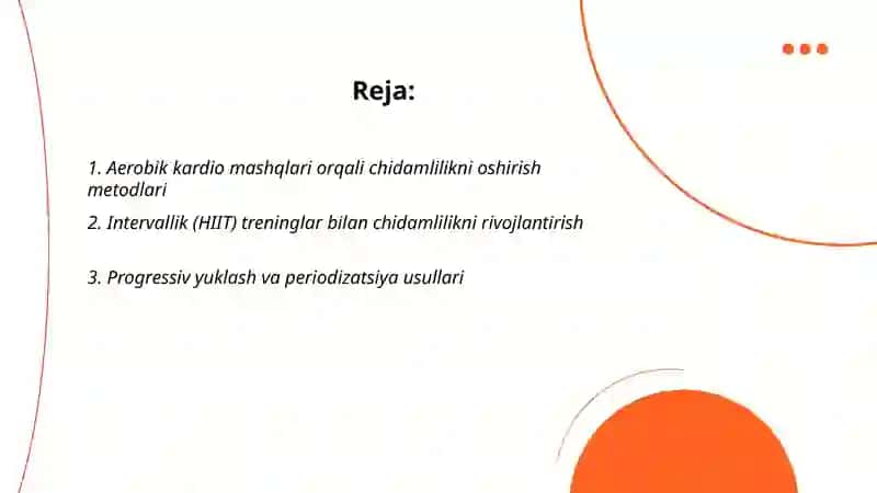 Chidamlilikni oshirish metodlari 2