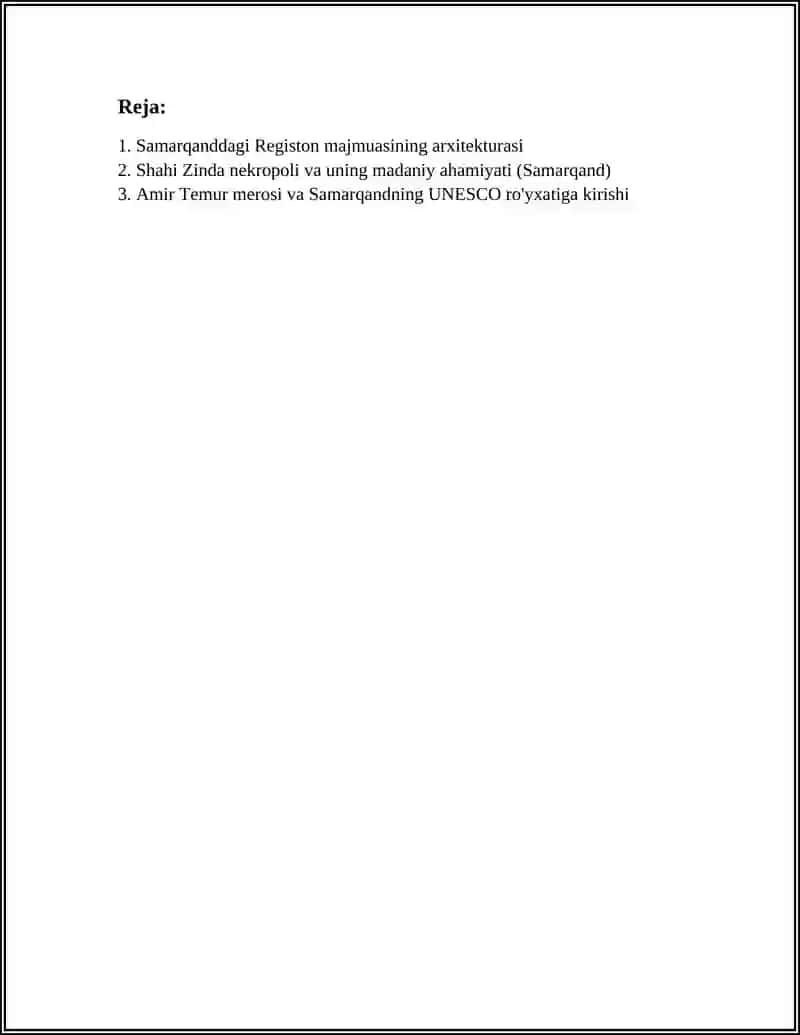 OZBEKISTONING UNESCO ROYXATIDAGI SHAHARLARI 2