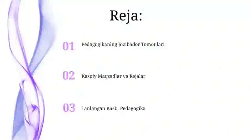 Tanlangan Kasb: Pedagogika 2