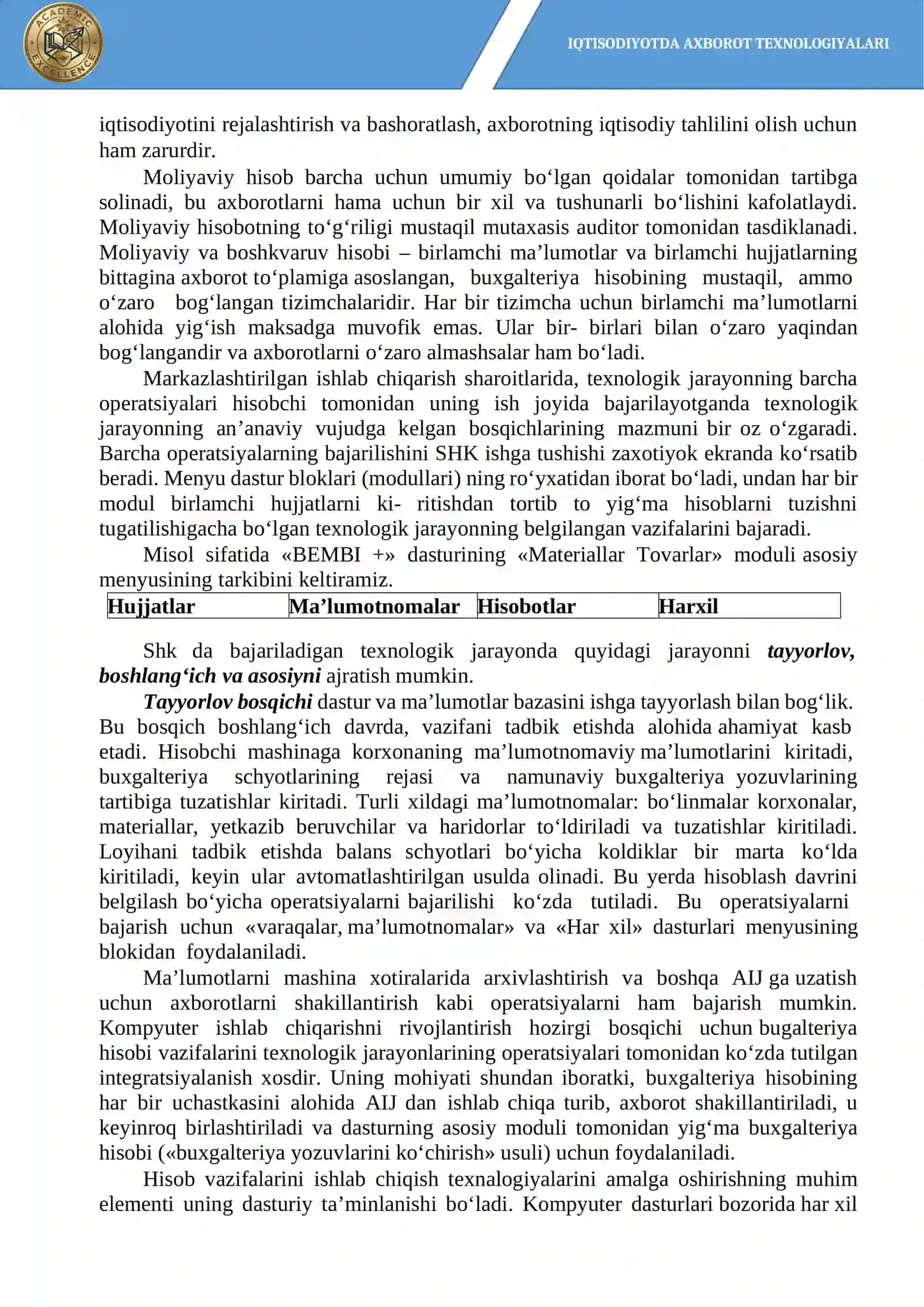 8-mavzu. Moliyaviy axborot tizimlari 2
