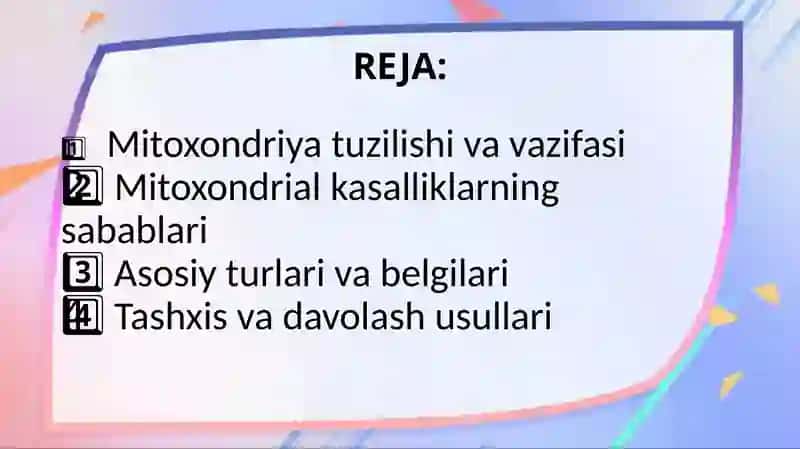 Mitoxondrial kasalliklar 2