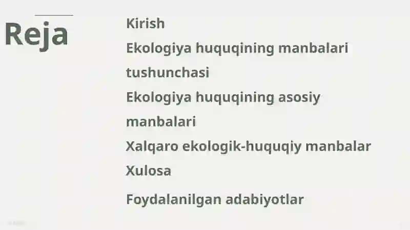 Ekologiyaxuquqiningmanbalarivaularningtavsifi 2