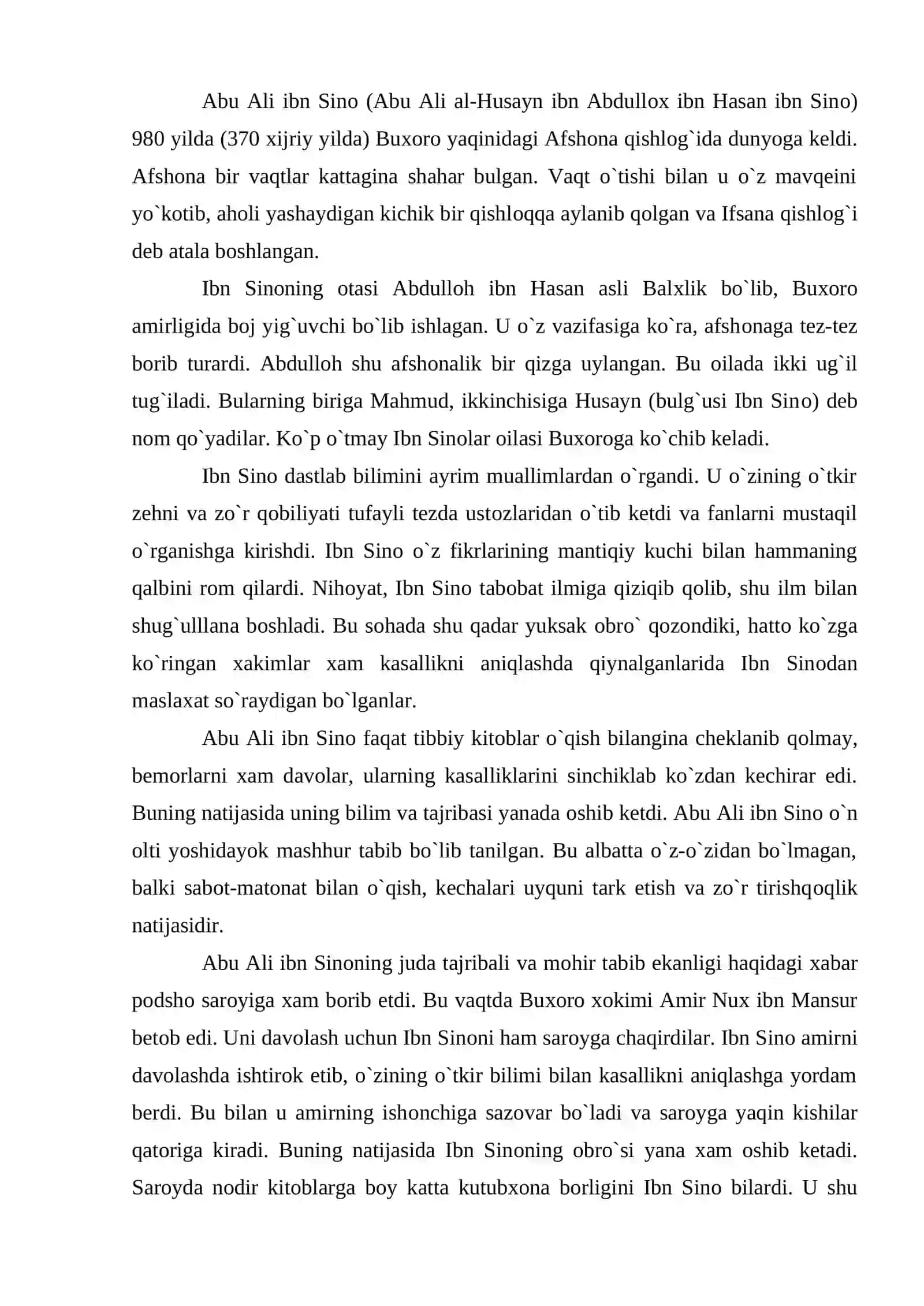 Abu Ali ibn Sinо, uning tibbiy fikrlari va tabiblik faоliyati 2