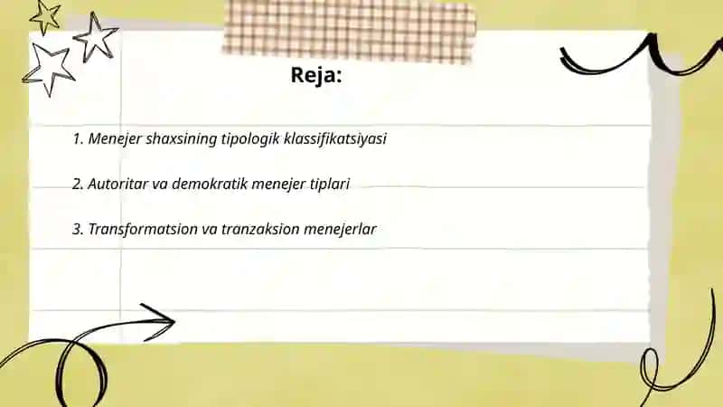 Menejer shaxsi tipologiyasi 2
