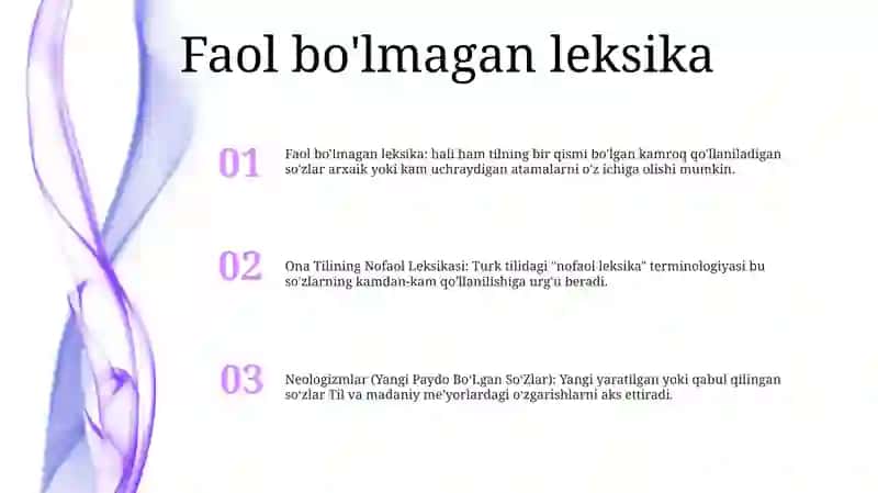 Ona Tilining Nofaol Leksikasi 2